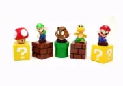 5Pcs Super Character Mario Cake Toppers Figures Toys Birthday Party Cupcake Deco
