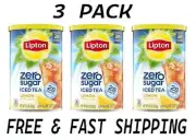 Lipton Zero Sugar Iced Tea Mix Black Tea Lemon Caffeinated 28 Quarts (3 PACK)