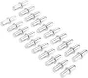 40Pcs Shelf Pins, Cabinet Wardrobe Shelf Support Pins Studs Pegs Silver Tone(5Mm