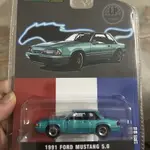 &正版& 1991 FORD MUSTANG 5.0 福特野馬賽車 1/64 GREENLIGHT 合金汽車模型