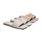 TARRAMARRA® Women Woven Flat Slides Taunia - Camel / AU Ladies 5 / AU Men 3 / EU 36