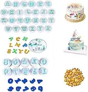 36 PCS Alphabet Numeric Cookie Cutters,Fondant Letter Cutters,Alphabet Cookie Mold,Fondant Letter and Number Stamps,DIY Chocolate Sugar Art Stamping Die, Kitchen Life Durable Food Grade Plastic