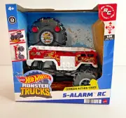 Hot Wheels Monster Trucks Remote Control 5-Alarm RC Fire Truck 1:24 Scale