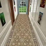 Non-Slip Runner Rug for Hallway, Polyester, Washable Kitchen Floor Mat, Indoor Entryway Carpet,0.6m x 5.5m