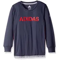 在飛比找蝦皮購物優惠-Adidas灰色字母長袖上衣(4T)