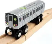 Munipals MP01-110G NYC Subway G Train Train Brooklyn Queens Crosstown Local Car Wooden Railway Compatible