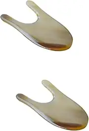Baluue 2pcs Natural Horn Massage Therapy Pen Wrinkle Removal Device for Face Neck Massage Tool Scraping Plate