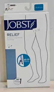 JOBST Relief 20-30 mmHg Compression Stockings, Knee High, Closed Toe Large Black