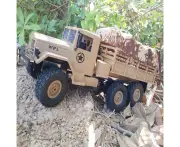 2.4g Remote Control Military Truck 6 Wheel Drive Off-road Rc Car Model Climbing Gift Toy Desert Yellow Car With Color Box