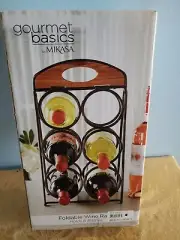 Gourmet Basics by Mikasa 6 Bottle Metal Stackable Wine Storage Rack, An