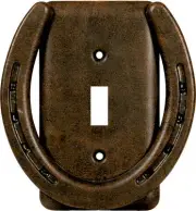 HORSESHOE Metal Single Light Switch Plate Cover Country Western Horse Decor