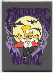 The Simpsons Bart as a Vampire Creature of the Night Refrigerator Magnet UNUSED