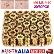 Wood Insert Nut Hex Screw-in Threaded Nuts M10 M8 M6 Furniture Socket Drive Bolt