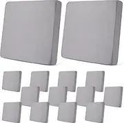 Newwiee 12 Pcs Patio Outdoor Cushion Covers Replacement Waterproof Stretch Sofa Couch Cushion Covers Washable Individual Couch Slipcovers Set Furniture Protector for Pets(20-27 Inch,Gray)