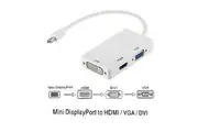 Astrotek AT-MINIDP-3IN1 Thunderbolt Mini DP Display Port to HDMI DVI VGA Adapter for MacBook