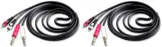2 Pair Mr DJ CDQR12 12 Feet Dual 1/4" TS Mono to Dual RCA Male Pro DJ PA Audio C