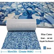 Blue Camo Surfboard Traction Pad EVA Foam Boat Flooring Sea Decking Yacht Carpet