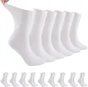 [DASHUAIGE] 12 Pairs Diabetic Socks for Men, Cotton Stretchy Extra Wide Loose Fitting Diabetic Socks Soft Top Ankle Socks for Swollen Legs and Diabetics (Black)