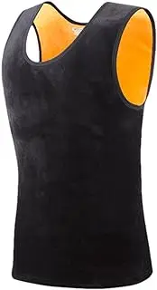 [generic] Men's Thermal Vest - Double-Sided Velvet Thick Undershirts for Warming - Moisture-Wicking Winter Fleece Thermal Underwear Sleeveless Tank Base Layer Vest Black