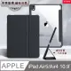 XUNDD軍事筆槽 iPad Air (第5代) Air5/Air4 10.9吋 鏡頭全包休眠喚醒 磁吸支架平板皮套(極簡黑)