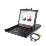 1U Rack Mount KVM Console-17 Rackmount Monitor Keyboard and Single Port VGA K...