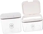 ABOOFAN 2pcs Airtight Rice Storage Bin Flour Container with Measuring Cup Clear Food Storage Organizer for Pantry Stylish Modern Design to Keep Food Fresh