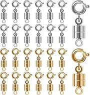 24Pcs Necklace Clasps and Closures Resistant Brass Gold and Silver Magnetic Clasps for Necklace Bracelet Jewelry