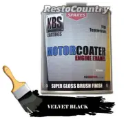 KBS Motor Coater Engine Enamel 500ml VELVET BLACK Holden Ford V8 High Temp Paint