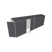 Build-a-Shed 0.8 x 6 x 2m Single Hinged Door Skillion Shed with Single Hinged Side Door - Grey