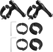 eMagTech 2Pcs Black Bicycle Water Bottle Holder Bracket Aluminium Alloy Bilateral Fixation Bicycle Bottle Bracket with Hexagonal Screw Wrench for 20-35mm Pipe
