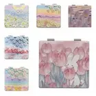 Tulip Square Makeup Mirror Double-Sided Folding Mirror Cosmetics Tools