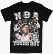 NBA Young Boy Hip Hop Rap Style Tee Concert Tour Music Artist T-shirt