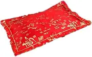 Pure Natural Chrysanthemum Pillow, Improves Sleep Quality, Protects Cervical Spine, and Allows You to Sleep Healthily (Red Fortune and Longevity)