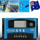 Solar Panel Charge Controller Regulator 12V 24V Auto Dual 2 USB 30A Battery MPPT