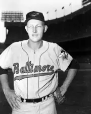 George Zuverink 1956 2 Baltimore Orioles Baseball Old Photo