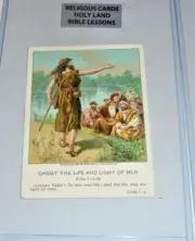 Antique Bible Study Church Lesson Color Card Christian Christ Life & Light Men A