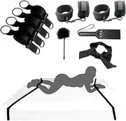 Bed Bondage Restraints Toys Handcuffs Under Bed Restraint Spreader for SM Play Adults Women (Black)