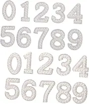 BEBEMOKO Pearl Number Patches: Pearl Rhinestone Number Iron on Patches 0-9 Sew on Applique Patch for Clothes Shirts Coats Backpacks Hats Jeans