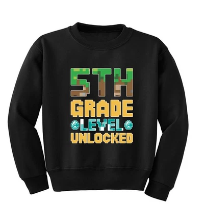 5th Grade Diamonds Level Unlocked Back To School Youth Crewneck Sweatshirt