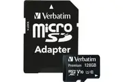 Verbatim Premium 128 GB Class 10/UHS-I microSDXC - 1 Pack - TAA Compliant - 45 MB/s Read