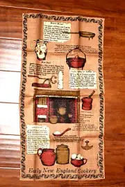 Fallani & Cohn Inc Linen Tea Towel Early New England Cookery Luther Travis NEW