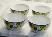 Royal Norfolk Lemon Printed Dinner Bowls W/ Blue Rims, 5.5-in Set Of 4.