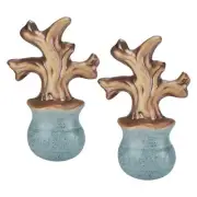 2pcs Ceramic Tree Branch #F Artificial Trunk Succulent Flowerpot Micro Landscape