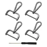Detachable Snap Hook, 1-1/2 Inch Swivel Clasp for Purse (4 Pack, Black)