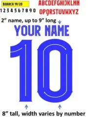 BARCELONA 2019 - 2020 IRON ON heat press transfer numbers for soccer jersey