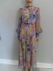 NWT ZIMMERMANN Citrus Garden Rhythmic Shirred Midi Dress AU 3/US 10 $1,200