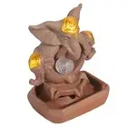 Incense Burner Backflow Waterfall Incense Holder Ornament With LED Light
