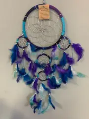 Handmade Dream Catcher 4 Colour Nylon 16cm Web Silver Beads
