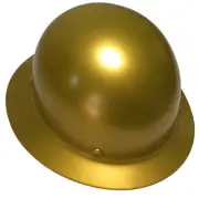 Custom Painted Hard Hat MSA Skullgard Full Brim Custom HOK Gold Satin