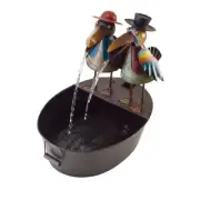 Alpine Corporation Crow Water Fountain Yard Art Decor 20" Outdoor Metal w/ Pump